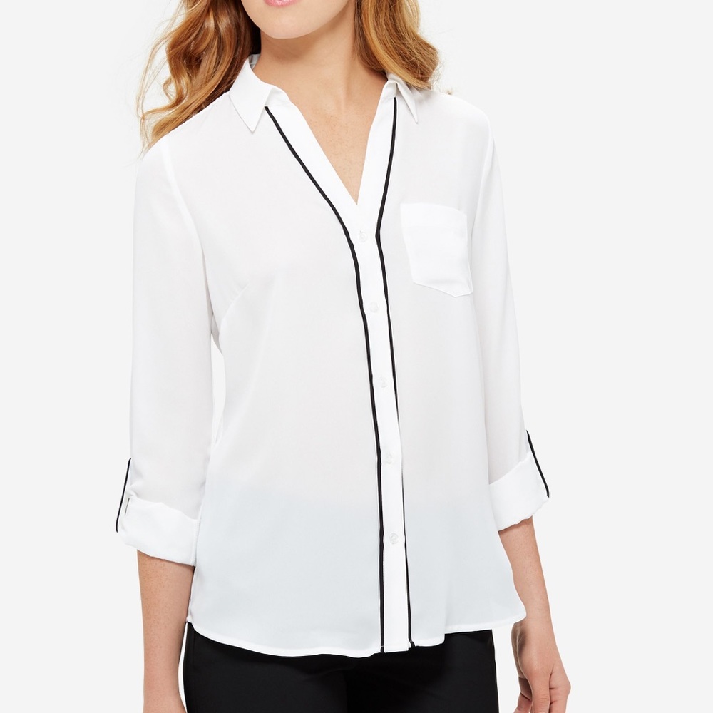 The Limited Ashton shirt (white with black piping)